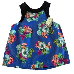 Anthropologie HD in Paris Azusa Sleeveless Floral Zipper Back Blouse Size 6 NWT